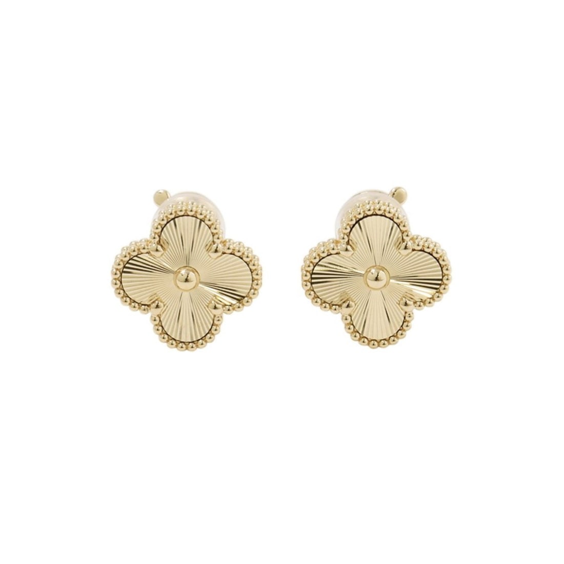 Van Cleef & Arpels Alhambra Earrings, Guilloché, 18K Yellow Gold (VCARP3JL00) (1 of 10)