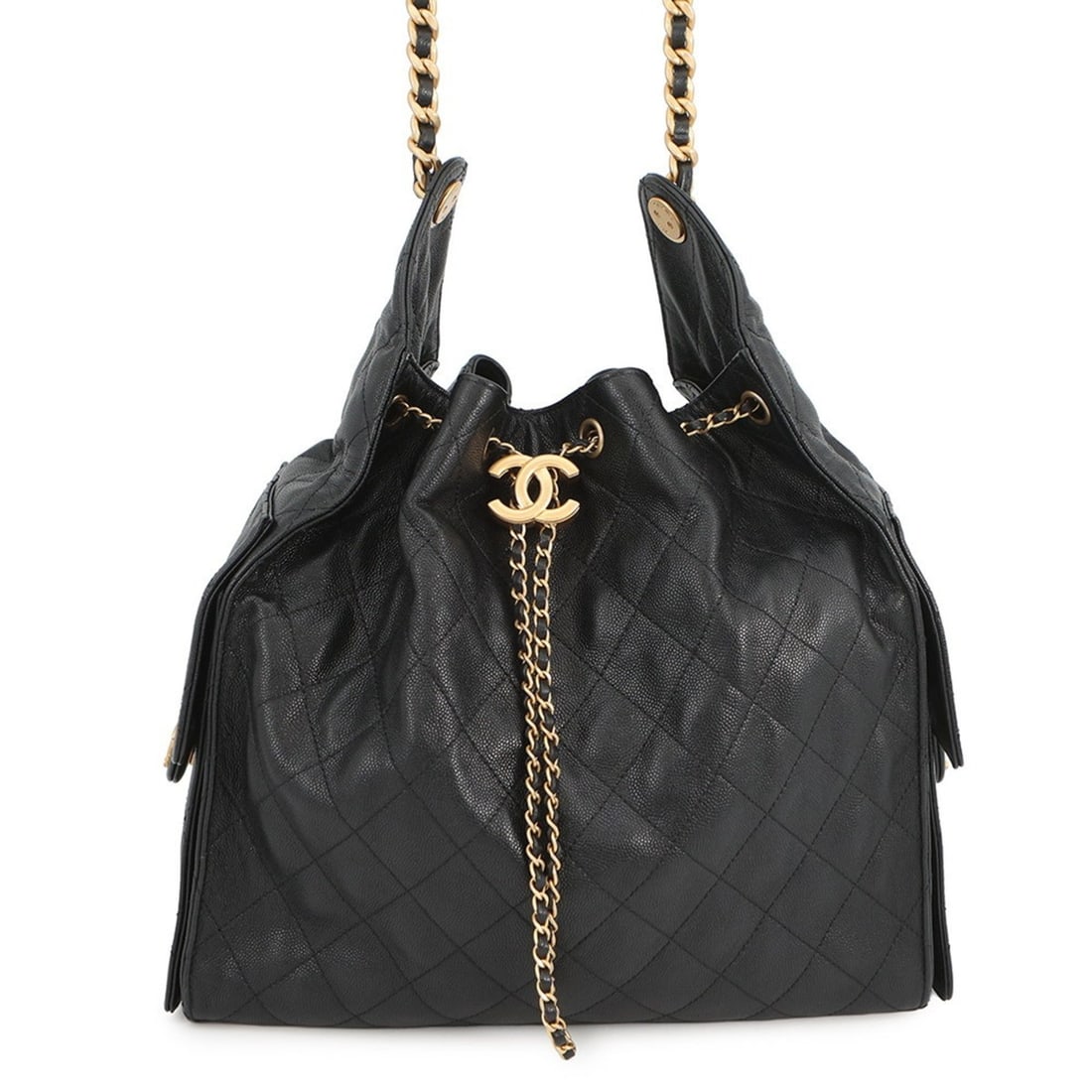 Chanel Chain Shoulder Bag CHANEL25 Medium Coco Mark Matelassé Caviar Skin AS5293 CHANEL Black (1 of 20)