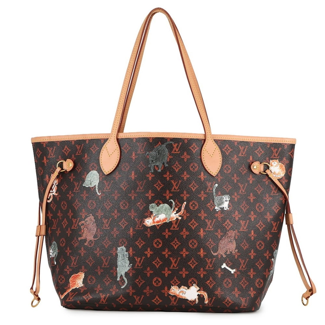 Louis Vuitton Tote Bag Monogram Catgram Neverfull MM M44441 Cat 2019 Cruise Handbag LOUIS VUITTON: --- Catalog ---Category: SizeWeight: 690g / 1.52lb.Size (HxWxD): 29cm x 46cm x 16cm / 11.41'' x 18.11'' x 6.29''Category: DesignType: Handbag, Tote bagColor: Marron, OrangeGender: WomenMaterial: Monog