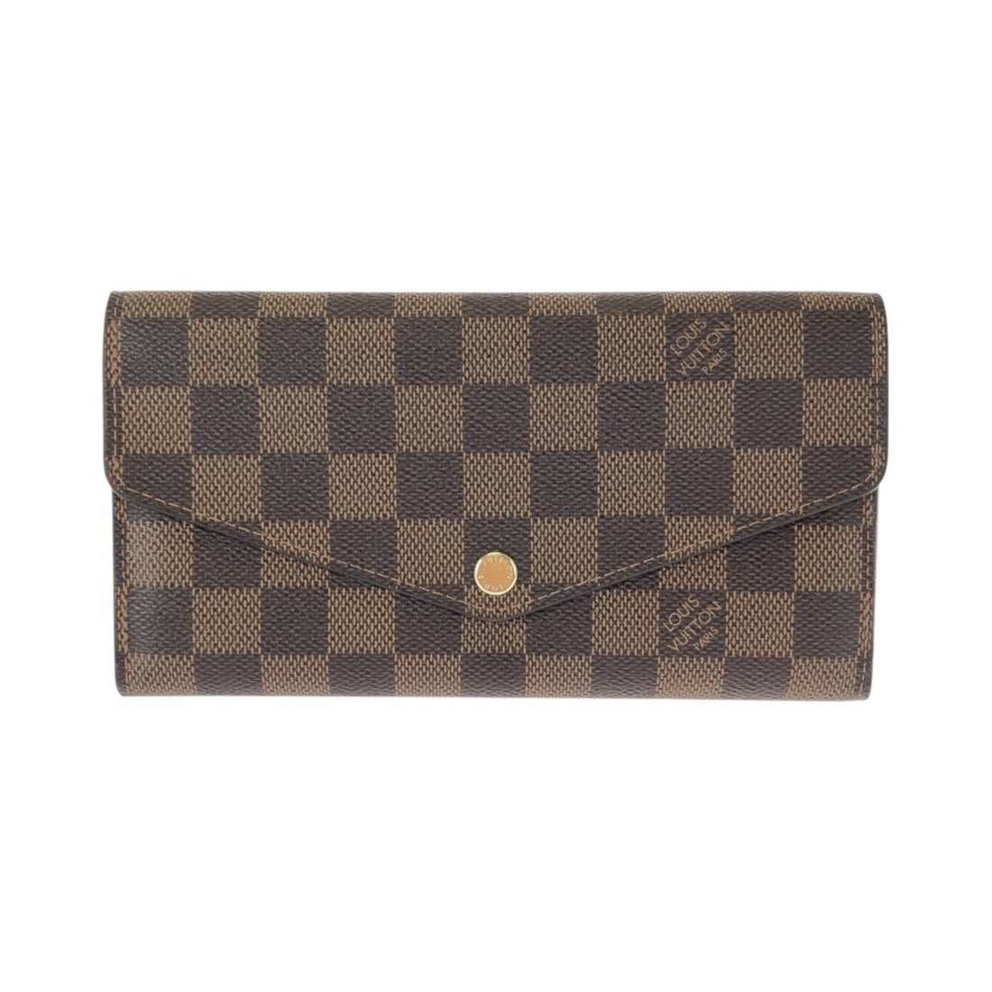 LOUIS VUITTON Louis Vuitton Damier Ebene Portefeuille Sarah Brown Gold Hardware N60114 Long Wallet: --- Catalog ---Category: SizeSize (HxWxD): 10cm x 19cm x 2cm / 3.93'' x 7.48'' x 0.78''Category: DesignType: Long wallet (bi-fold)Color: BrownGender: WomenMaterial: PVC Category: GeneralMPN: N60114Bra