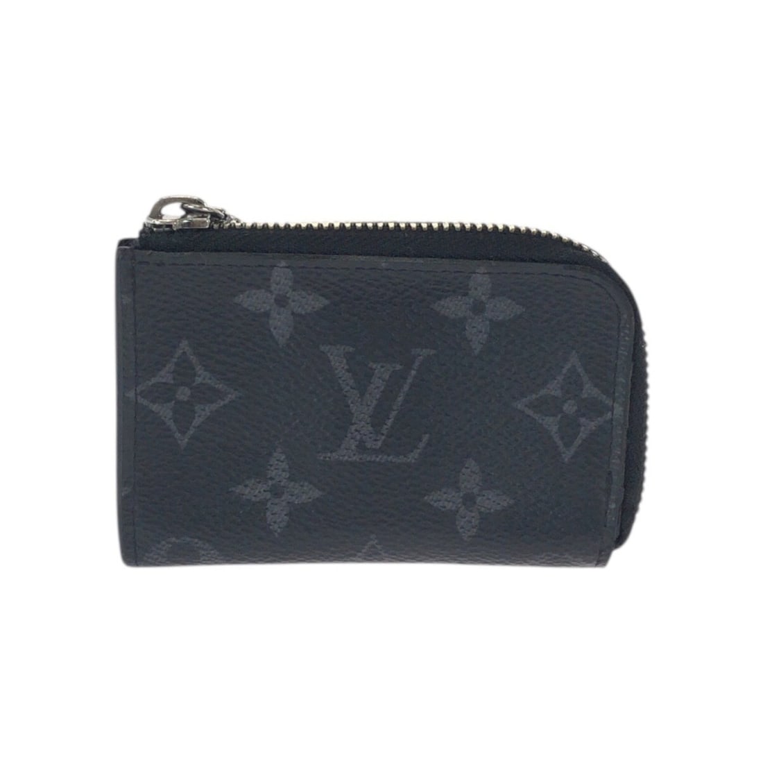 LOUIS VUITTON Louis Vuitton Monogram Eclipse Portemonnaie Jour Black with Silver Hardware M63536: --- Catalog ---Category: SizeSize (HxWxD): 7cm x 10.5cm x 1.5cm / 2.75'' x 4.13'' x 0.59''Category: DesignType: Coin purse/coin caseColor: BlackGender: MenMaterial: PVC Category: GeneralMPN: M63536Bra