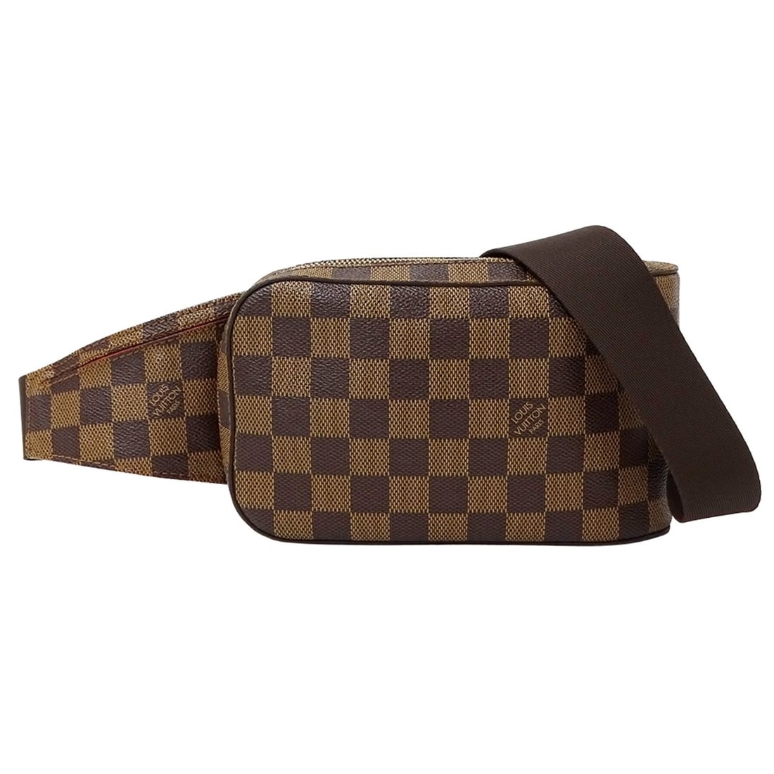 Louis Vuitton LOUIS VUITTON Damier Handbag for Men, Brand Name Body Bag/Waist Bag, Geronimos Brown: --- Catalog ---Category: SizeSize (HxWxD): 12cm x 20cm x 5.5cm / 4.72'' x 7.87'' x 2.16''Strap Length: 99cm / 38.97''Category: DesignType: Handbag, Sling bagColor: Damier Canvas, EbeneGender: MenMater