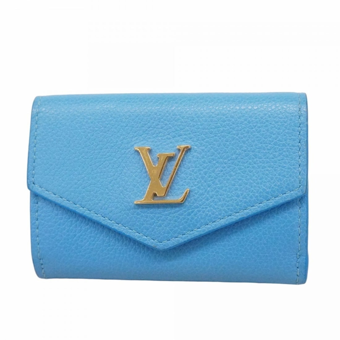 Louis Vuitton Portefeuille Lock Mini Tri-fold Wallet M81157 Blue Women's (1 of 10)