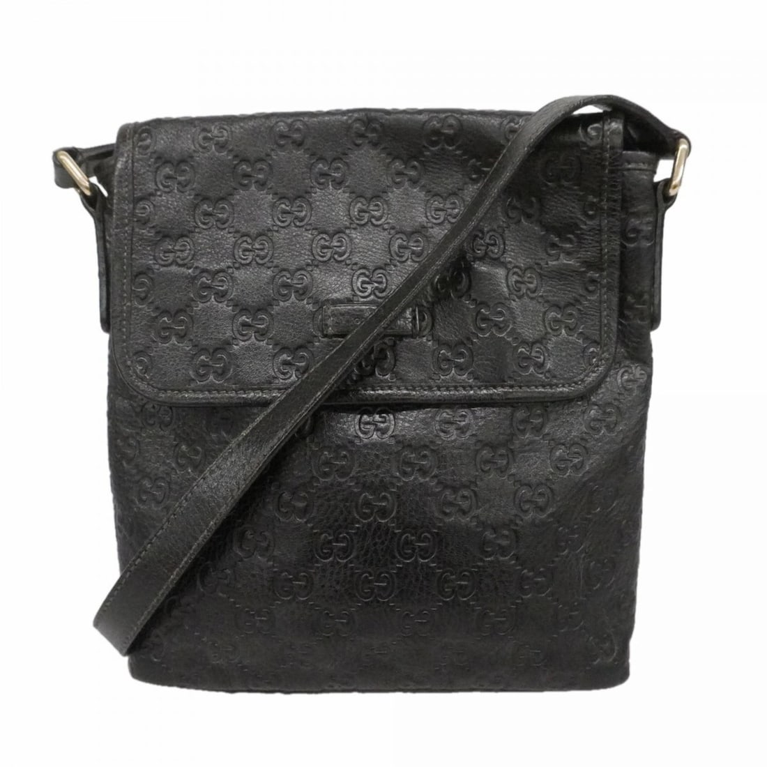 Gucci Shoulder Bag, Guccissima 223666, Leather, Black, Women's: --- Catalog ---Category: SizeSize (HxWxD): 26cm x 25cm x 4cm / 10.23'' x 9.84'' x 1.57''Category: DesignType: Shoulder bagColor: BlackGender: WomenMaterial: Leather Hardware Color: SilverCategory: Gen