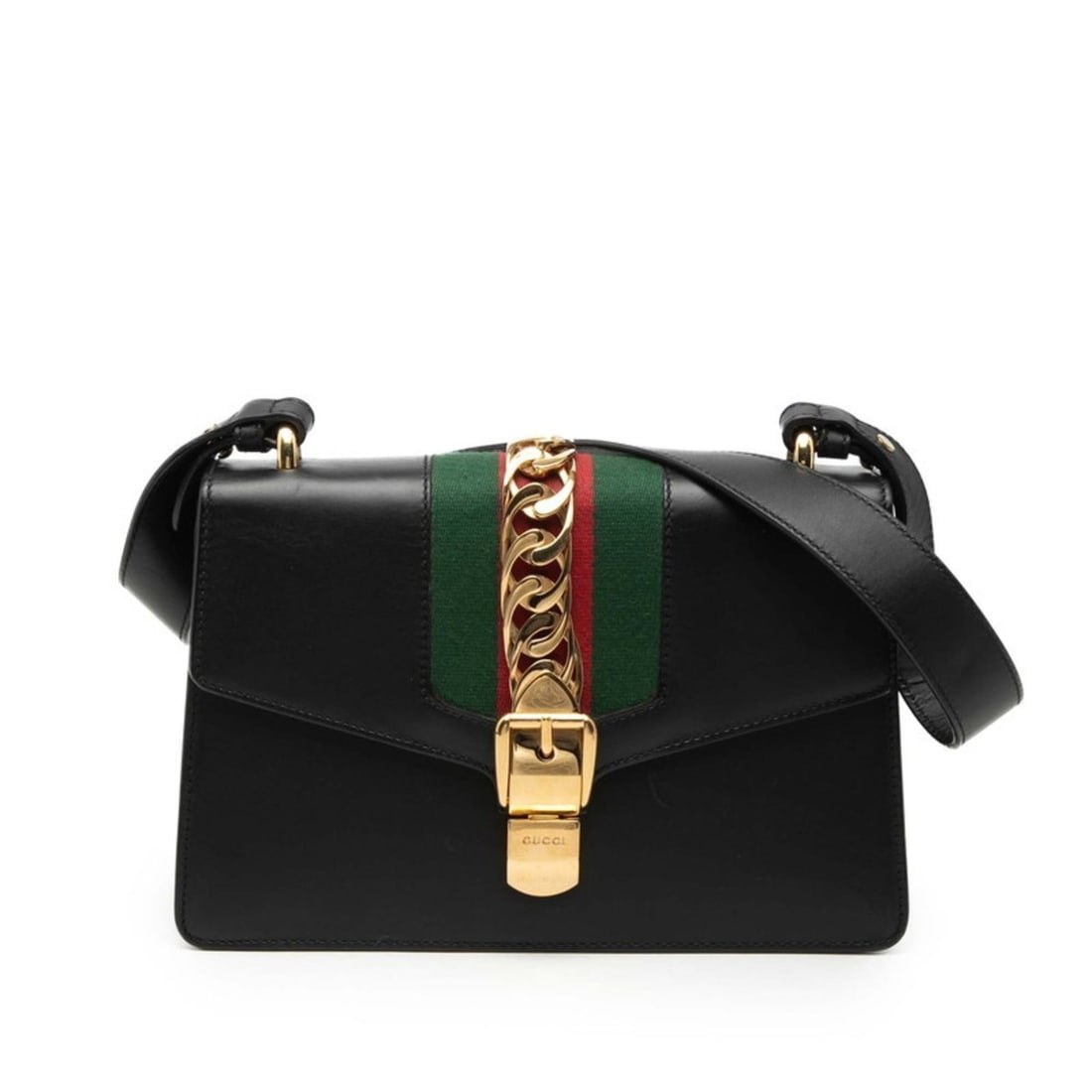 Gucci Sherry Line Sylvie Shoulder Bag 421882 Black Multicolor Leather Women's GUCCI: --- Catalog ---Category: SizeHandle Drop: 34.00cm / 13.39''Size (HxWxD): 16cm x 25cm x 7cm / 6.29'' x 9.84'' x 2.75''Category: DesignType: Shoulder bagColor: Black, Multi-colorGender: WomenMaterial: L