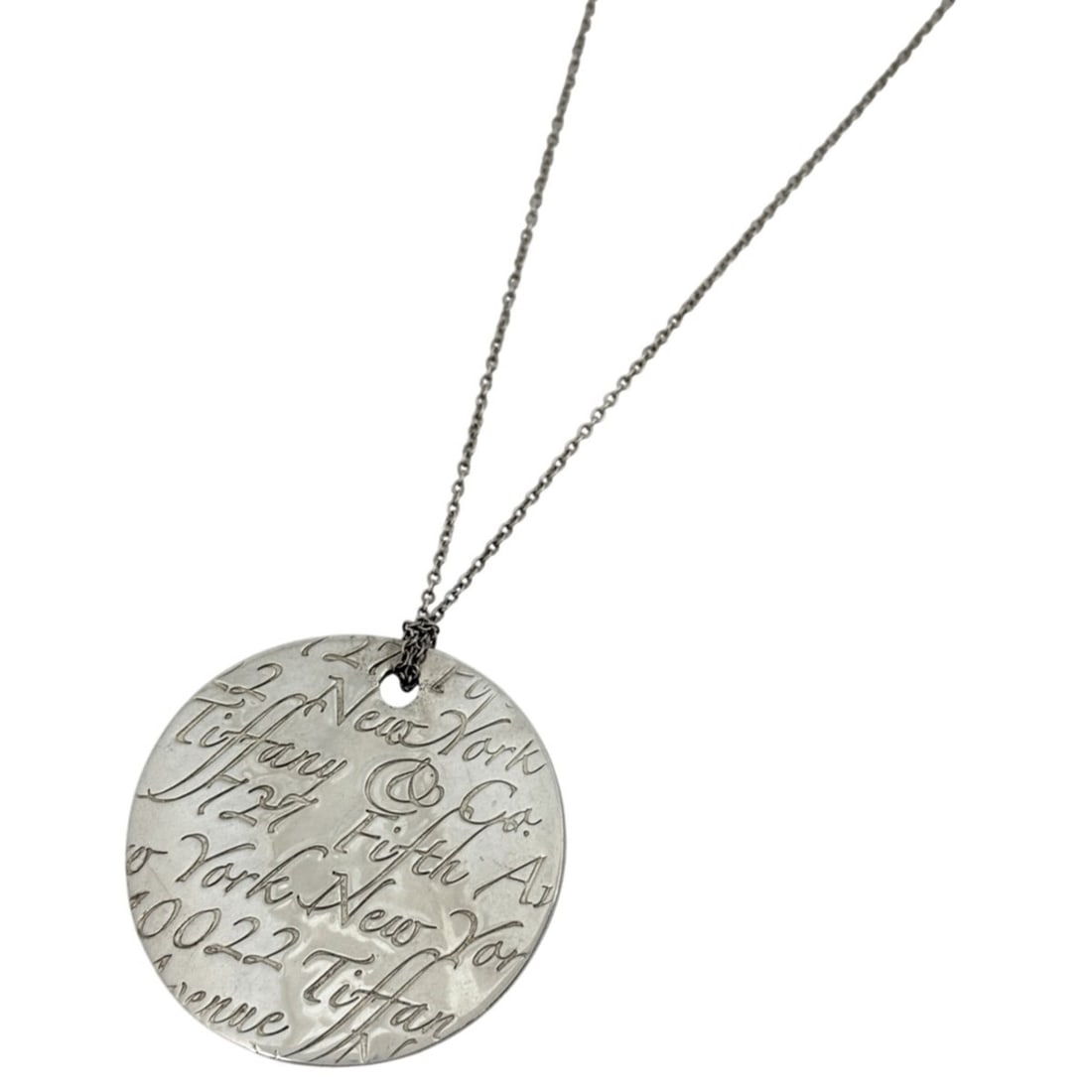 Tiffany & Co. Notes Round Necklace, 925 Sterling Silver, Women's: --- Catalog ---Category: SizePendant Size: 41mm x 41mm / 1.61'' x 1.61''Neck Circumference: 46 cm / 18.11''Category: DesignColor: SilverGender: WomenMaterial: Silver 925Necklace Type: NecklaceCategory