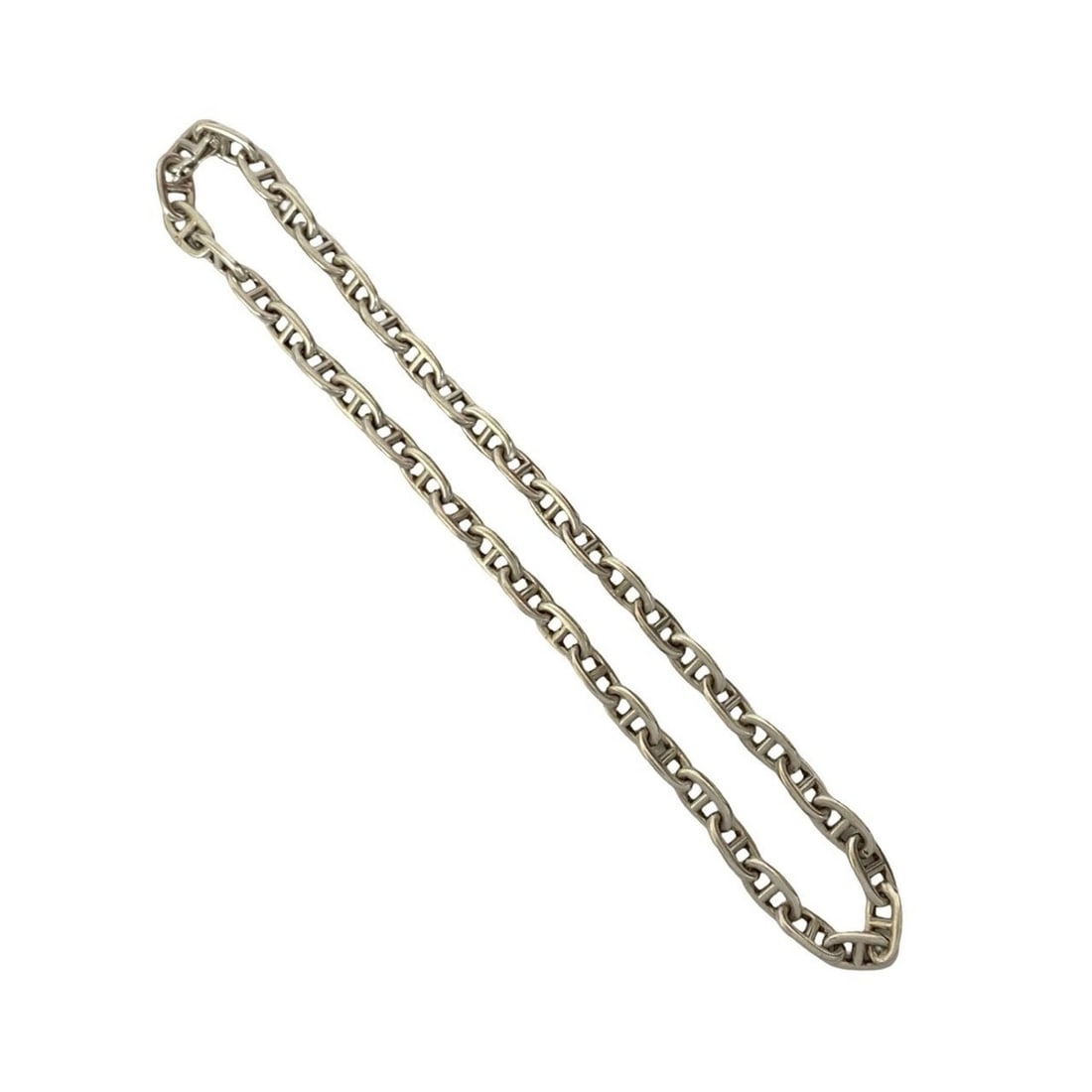 HERMES Chaine d'Ancre PM Necklace, 43 links, cursive logo, sterling silver 925 chain, choker, 73039 (1 of 8)