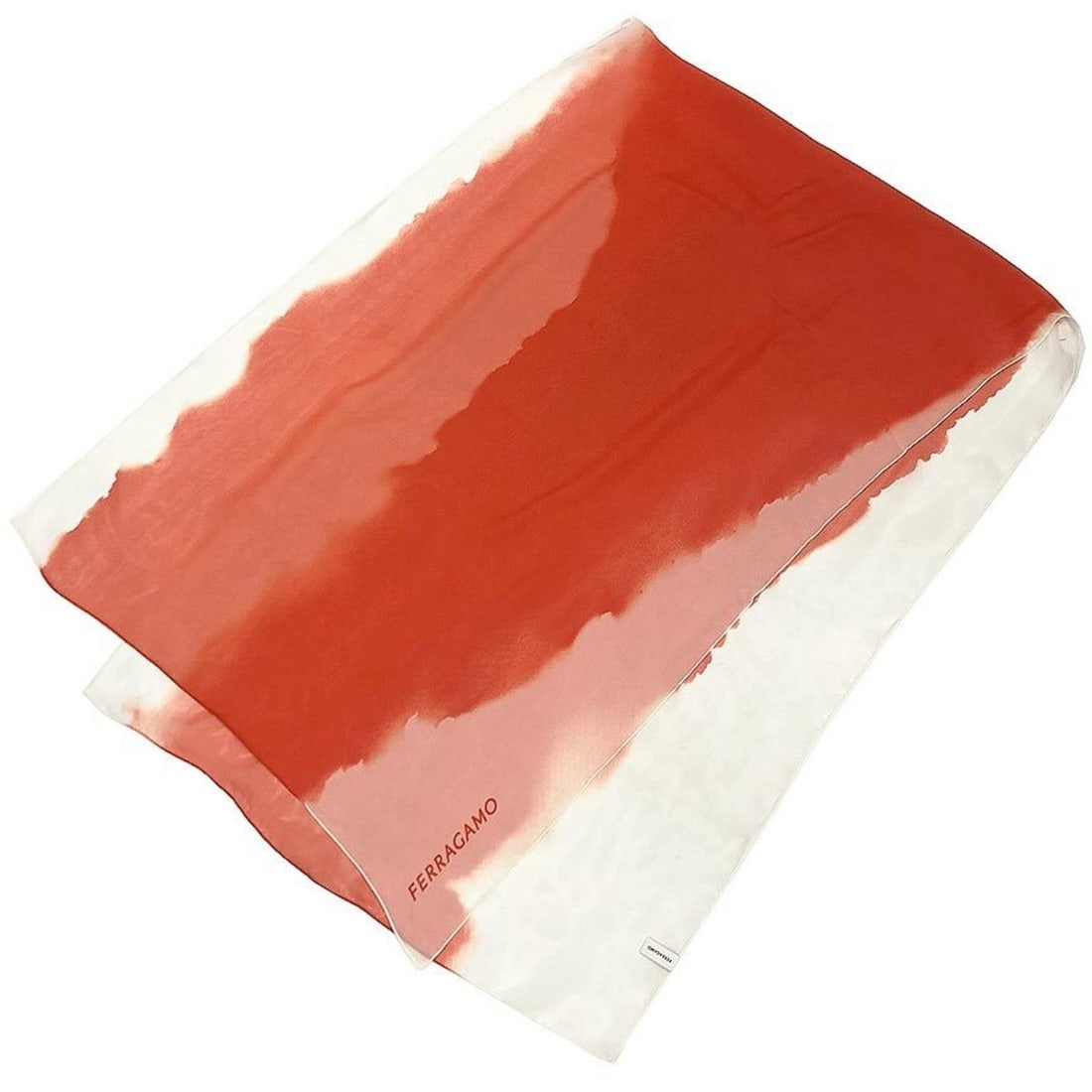 Salvatore Ferragamo Silk Chiffon Scarf/Muffler, Large Size, Shawl, Size 32, 0632, BIANCO/RED (White: --- Catalog ---Category: SizeSize (LxW): 1.92m x 63cm / 75.59'' x 24.8''Category: DesignType: ScarfColor: Orange, Red color, WhiteGender: WomenMaterial: Silk Category: GeneralMPN: 32?0632Brand: Salvat