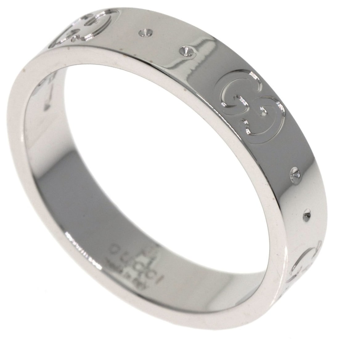 Gucci Icon #9 Ring, 18K White Gold, Women's GUCCI: --- Catalog ---Category: SizeJP Size: 9US Size: 5Category: DesignColor: WhiteGender: WomenMaterial: White gold (18K)Category: GeneralBrand: Gucci--- Item List ---Section: ConditionRanking: Rank A Used