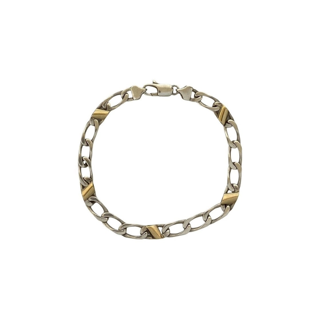 TIFFANY&Co. Tiffany Figaro Chain Bracelet, Sterling Silver 925, 18K Yellow Gold, Silver, Item No.: --- Catalog ---Category: SizeLength: 20cm / 7.87''Category: DesignType: Charm braceletColor: Gold, SilverGender: WomenMaterial: Silver 925, Yellow gold (18K)Category: GeneralBrand: Tiffany--- Item Lis