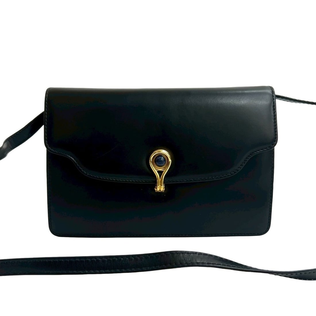 GUCCI (Old Gucci) Vintage Calf Leather Mini Shoulder Bag/Pochette/Sacoche, Navy, 12273: --- Catalog ---Category: SizeSize (HxWxD): 13.5cm x 20.5cm x 4cm / 5.31'' x 8.07'' x 1.57''Category: DesignType: Pochette, Shoulder bagColor: NavyGender: WomenMaterial: Leather Leather/Fur Type: Calfs