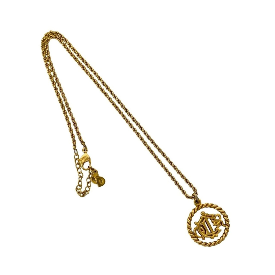 Christian Dior Circle Motif GP Chain Necklace Pendant Gold g219b: --- Catalog ---Category: SizePendant Size: 25mm x 25mm / 0.98'' x 0.98''Neck Circumference: 45 cm / 17.71''Category: DesignColor: GoldGender: WomenMaterial: Gold platingPendant Type: PendantNecklace T