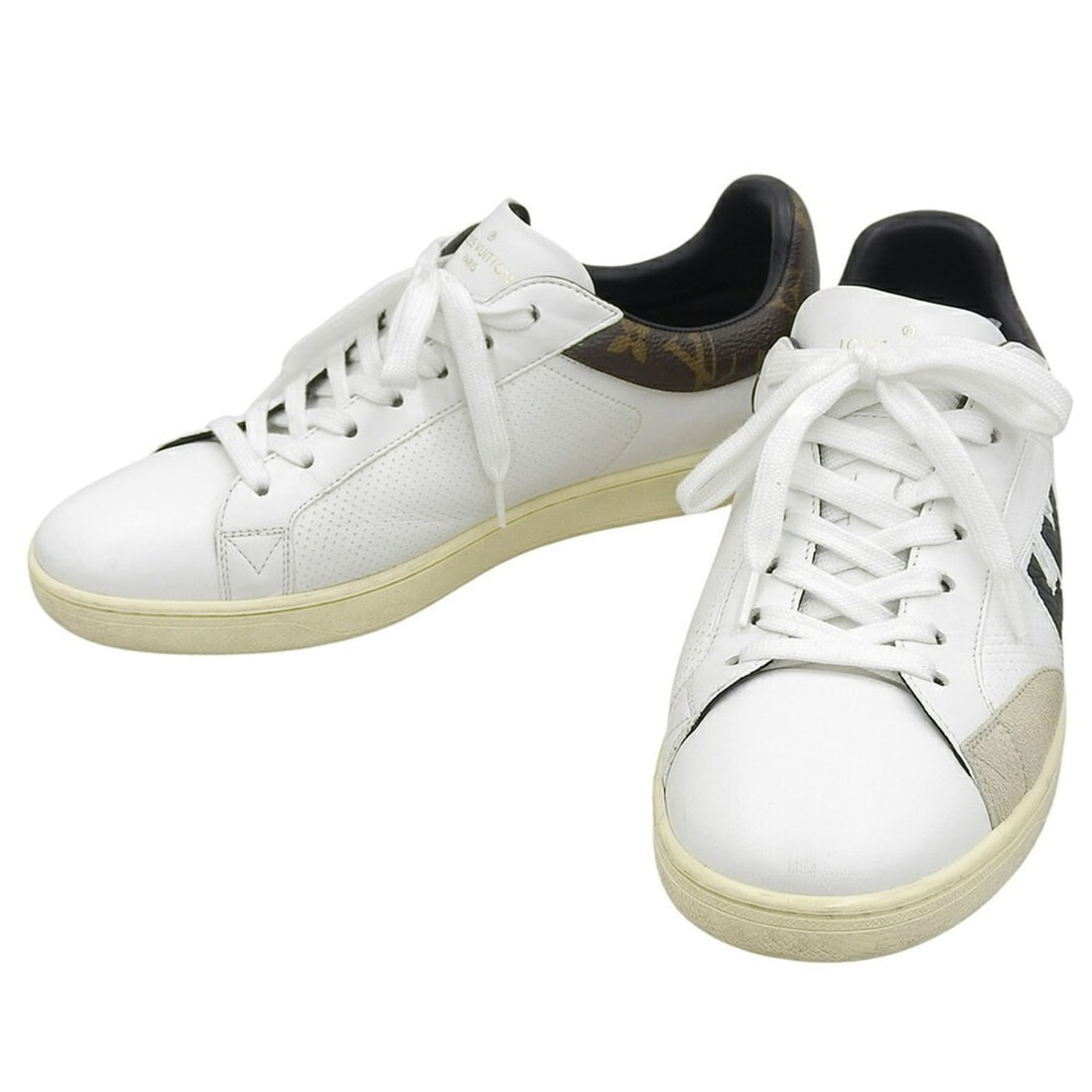 Louis Vuitton Luxembourg Line Low-Cut Sneakers, Size 6 1/2 (approx. 25.5cm), Men's Leather Shoes,: --- Catalog ---Category: DesignType: SneakersColor: Black, Brown, WhiteGender: MenCategory: GeneralBrand: Louis VuittonCountry of Origin: ItalyCategory: MaterialPadding: No paddingUpper Material: Leat