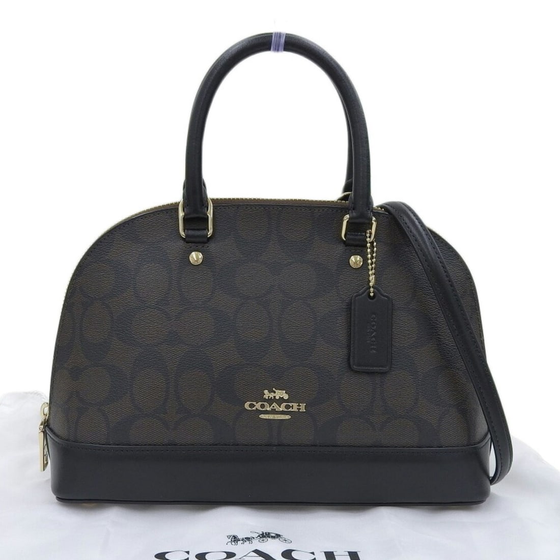 Coach Signature Bag Shoulder Handbag F27583 Dark Brown x Black: --- Catalog ---Category: SizeSize (HxWxD): 18cm x 26cm x 9.3cm / 7.08'' x 10.23'' x 3.66''Category: DesignType: HandbagColor: Black, Brown, Dark brownGender: Men,WomenMaterial: PVC , Leather Category: