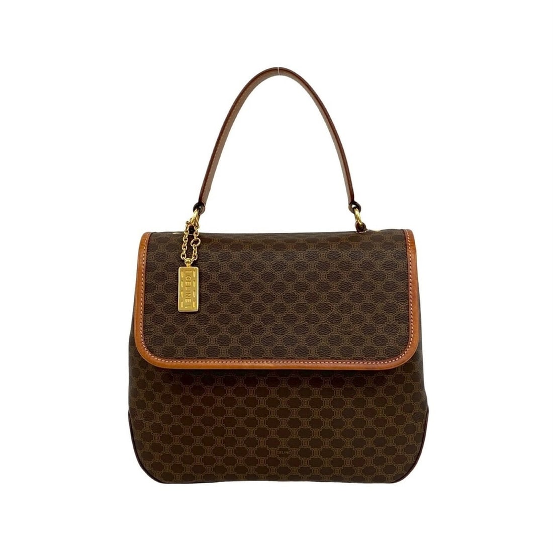 CELINE Vintage Macadam Blazon Triomphe Pattern Leather Handbag Mini Tote Bag Brown 5129d: --- Catalog ---Category: SizeSize (HxWxD): 24cm x 32cm x 8.5cm / 9.44'' x 12.59'' x 3.34''Category: DesignType: Handbag, Tote bagColor: BrownGender: WomenMaterial: Leather Category: GeneralBrand: Celi