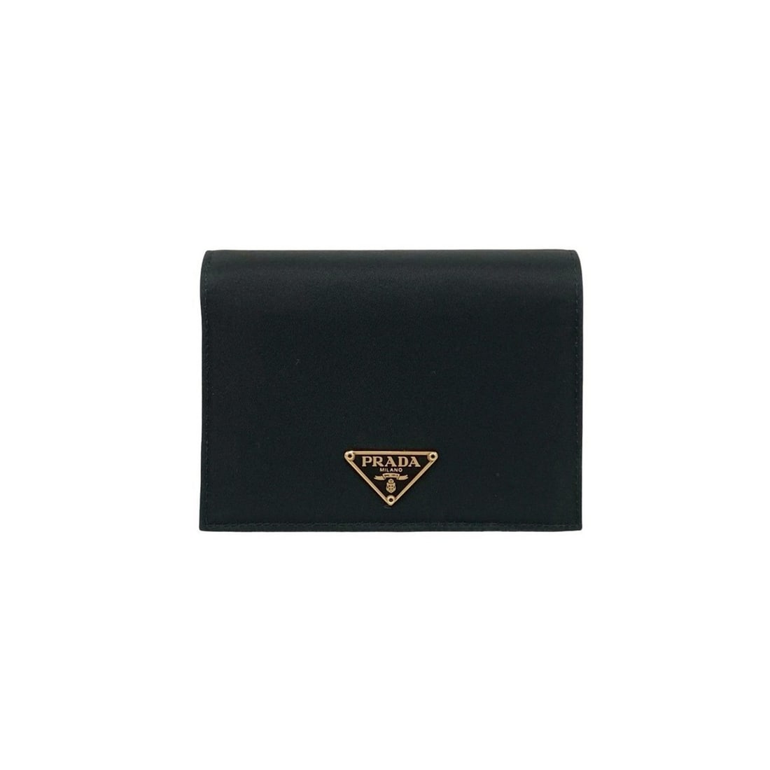 PRADA Triangle Logo Plate Nylon Saffiano Leather Bi-fold Wallet Mini Black 62673 (1 of 20)