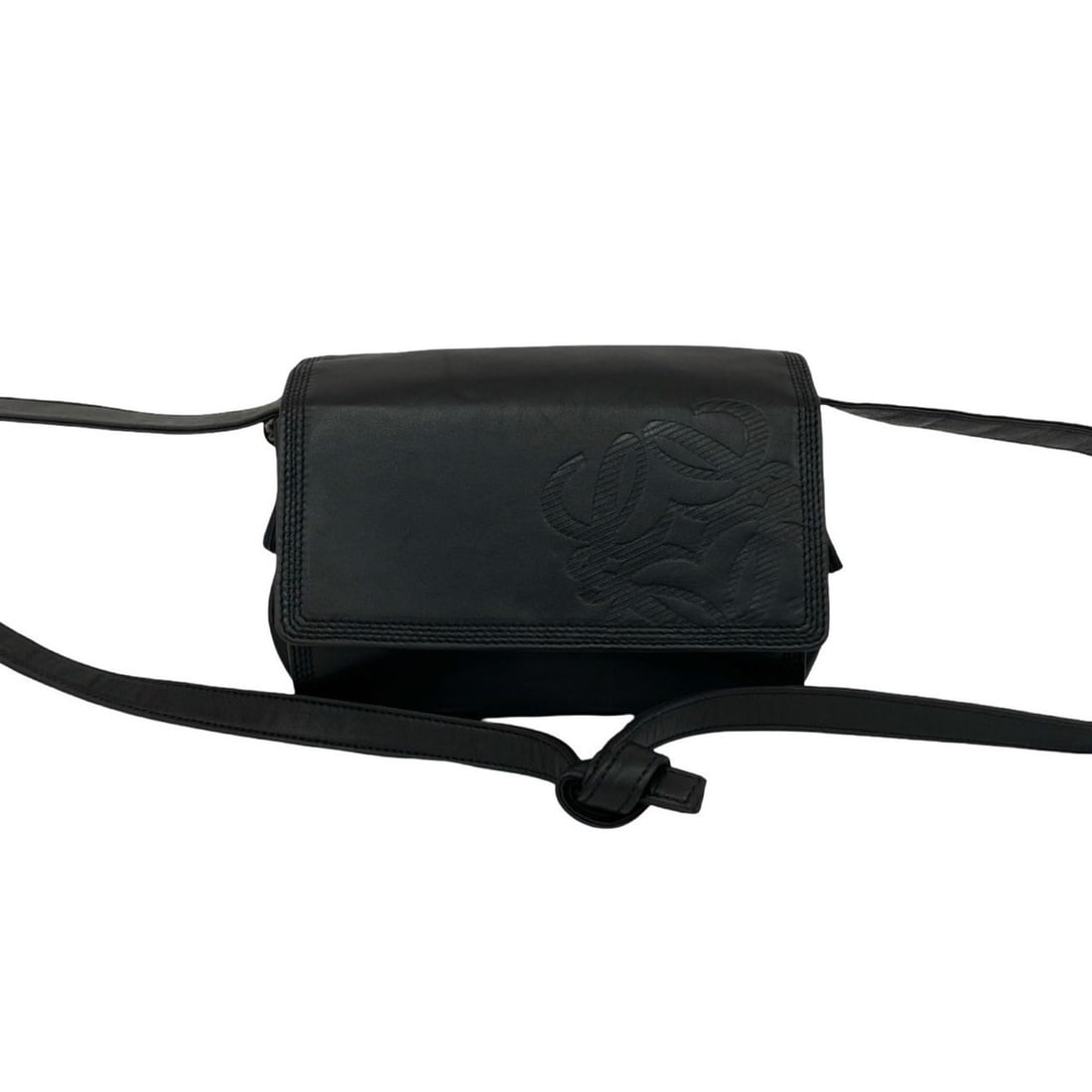 LOEWE Vintage Anagram Nappa Leather Mini Shoulder Bag/Pouch, Black, 97777: --- Catalog ---Category: SizeSize (HxWxD): 14cm x 18.5cm x 8.5cm / 5.51'' x 7.28'' x 3.34''Category: DesignType: Pochette, Shoulder bagColor: BlackGender: WomenMaterial: Leather Category: GeneralBrand