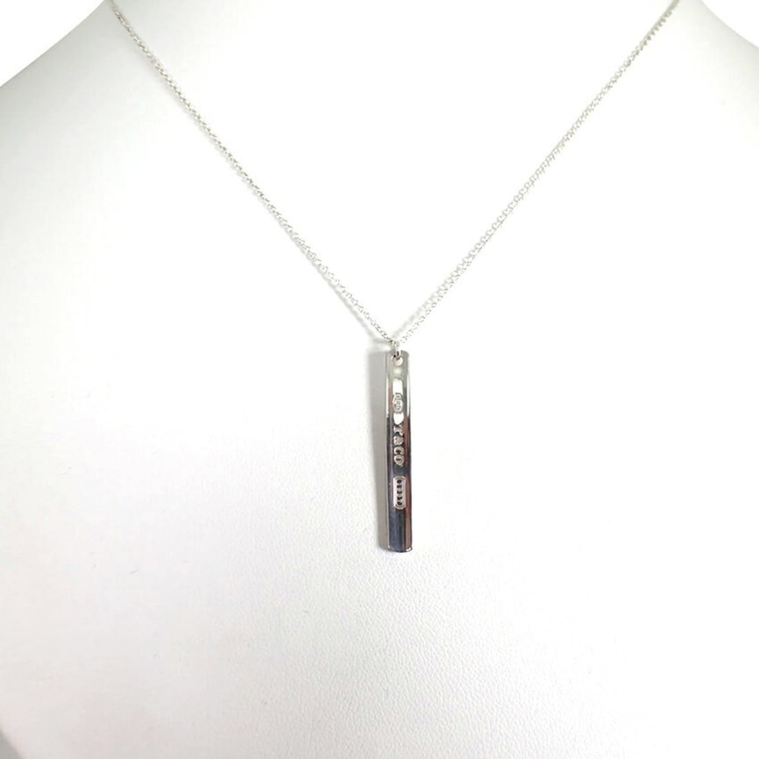 TIFFANY & Co. 925 1837 Pendant Necklace: --- Catalog ---Category: SizePendant Size: 31mm x 4mm / 1.22'' x 0.15''Neck Circumference: 42 cm / 16.53''Category: DesignGender: WomenMaterial: Sterling silver 925Necklace Type: Pendant necklaceCateg