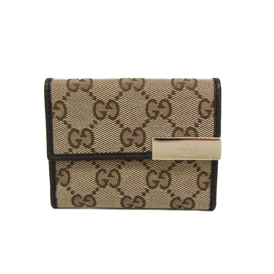 Gucci 261502 Women's GG Canvas,Leather Wallet (tri-fold) Beige,Brown: --- Catalog ---Category: SizeSize (HxWxD): 8cm x 10cm x 3cm / 3.14'' x 3.93'' x 1.18''Category: DesignType: Wallet (tri-fold)Color: Beige, BrownGender: WomenClosure: Snap fastenerMaterial: GG canvas ,
