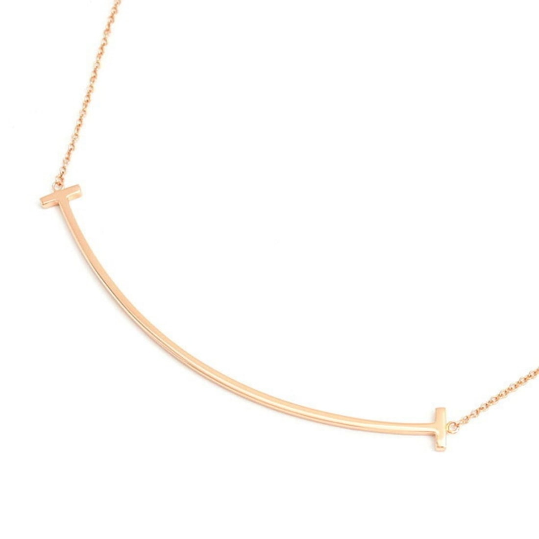 Tiffany & Co. Women's T Smile Large Necklace in Pink Gold 750PG: --- Catalog ---Category: SizePendant Size: 68.7mm / 2.7''Neck Circumference: 47.2 cm / 18.58''Category: DesignColor: Pink goldGender: WomenMaterial: Pink gold (18K)Necklace Type: NecklaceCategory: Gen