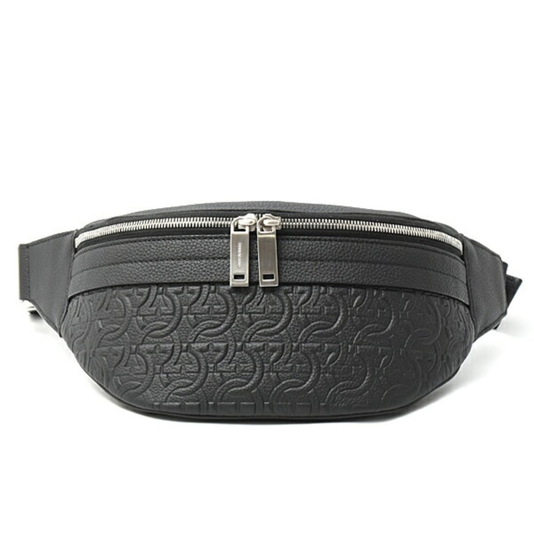 Salvatore Ferragamo Men's Gancini Monogram Body Bag/Waist Bag, Calfskin, Black, 241489: --- Catalog ---Category: SizeSize (HxWxD): 13cm x 27.5cm x 7.5cm / 5.11'' x 10.82'' x 2.95''Category: DesignType: Sling bagColor: BlackGender: MenCategory: GeneralBrand: Salvatore FerragamoCountry of