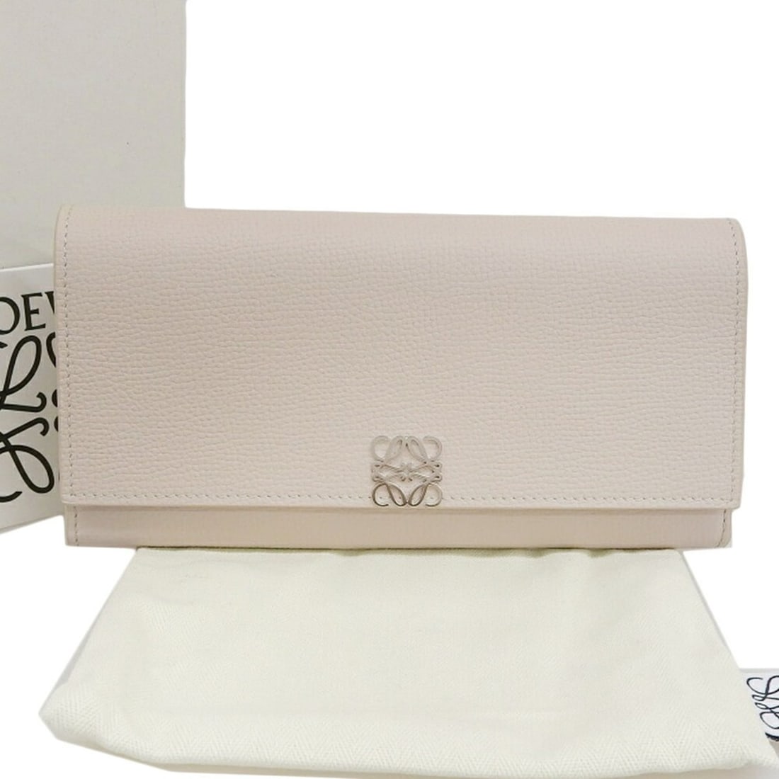 Loewe Anagram Continental Wallet C821ACWX07, Leather Long Wallet, Light Gray: --- Catalog ---Category: SizeSize (HxWxD): 9.5cm x 19cm x 1.5cm / 3.74'' x 7.48'' x 0.59''Category: DesignType: Long wallet (bi-fold)Color: Beige, Light grayGender: WomenMaterial: Leather Category: Ge