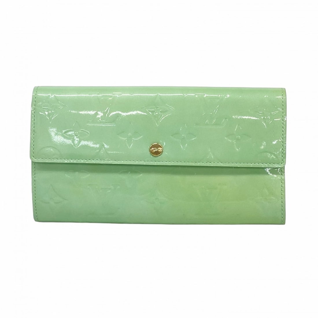 Louis Vuitton Vernis Pochette Portemonnaie Credit Long Wallet M91323 Peppermint Women's: --- Catalog ---Category: SizeSize (HxWxD): 11cm x 19cm x 3cm / 4.33'' x 7.48'' x 1.18''Category: DesignType: Long wallet (bi-fold)Color: PeppermintGender: WomenCategory: GeneralMPN: M91323Brand: