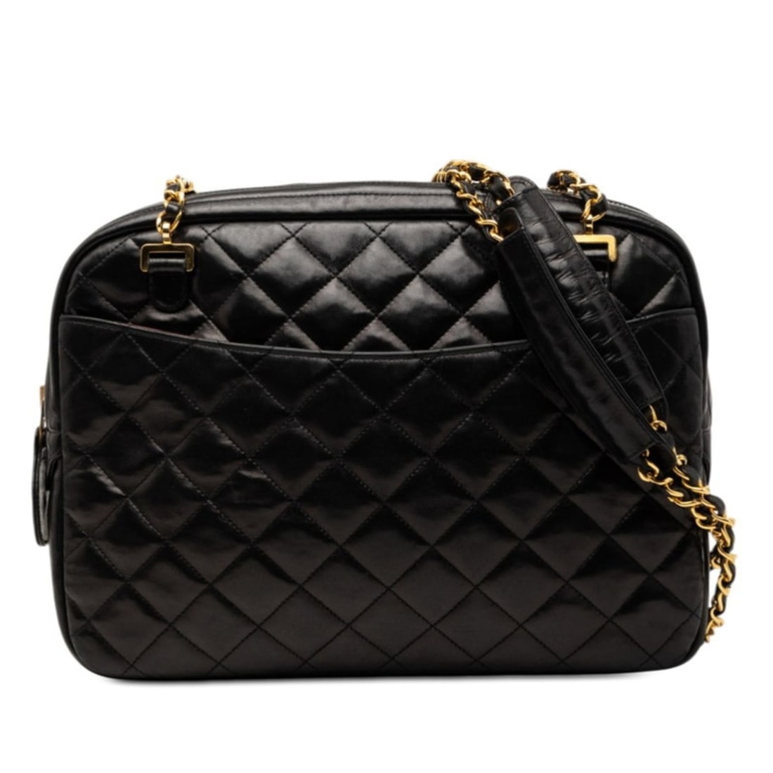 Chanel Matelassé Coco Mark Chain Shoulder Bag Tote Black Lambskin Women's CHANEL: --- Catalog ---Category: SizeHandle Drop: 41.50cm / 16.34''Size (HxWxD): 20cm x 29cm x 6.5cm / 7.87'' x 11.41'' x 2.55''Category: DesignType: Pouch, Shoulder bag, Tote bagColor: BlackGender: WomenClos