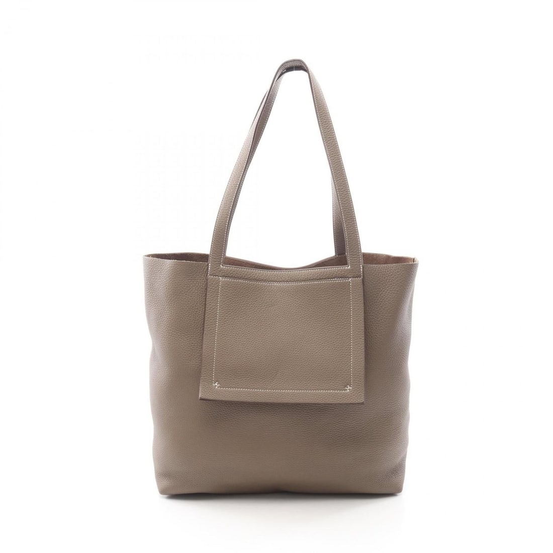 Hermes Cabasellier 46 Tote Bag Handbag Leather Taurillon Clemence Women's Gray: --- Catalog ---Category: SizeSize (HxWxD): 34cm x 36cm x 14cm / 13.38'' x 14.17'' x 5.51''Category: DesignType: Handbag, Tote bagColor: Etoupe gray, GrayGender: WomenMaterial: Taurillon clemence leath