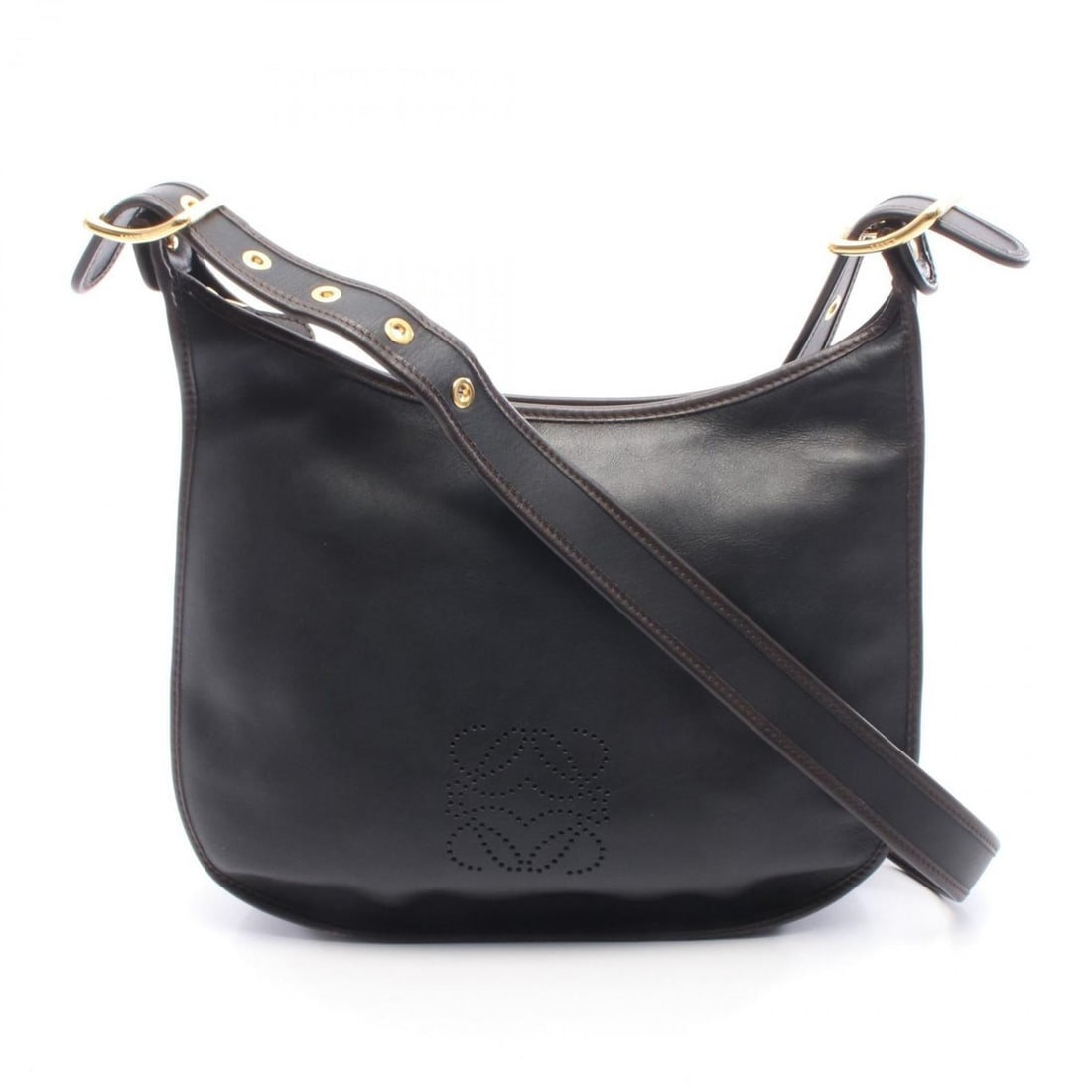 Loewe Sofia Anagram Shoulder Bag/Handbag, Leather, Women's, Black/Brown: --- Catalog ---Category: SizeSize (HxWxD): 26cm x 28cm x 8.5cm / 10.23'' x 11.02'' x 3.34''Category: DesignType: Handbag, Shoulder bagColor: Black, BrownGender: WomenMaterial: Leather Category: Genera