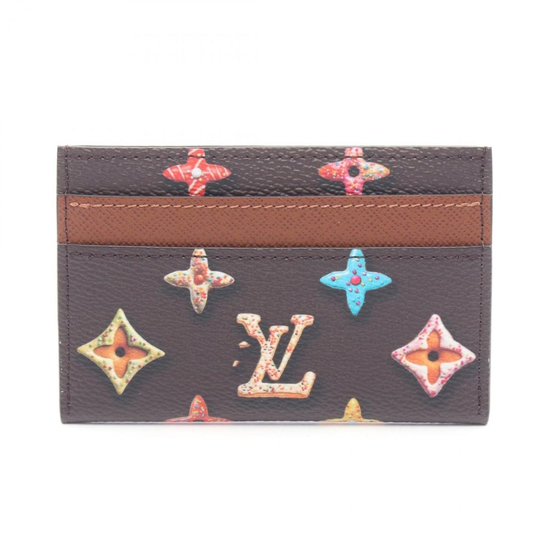 Louis Vuitton Porte Cartes Double Donut Business Card Holder/Card Case, Leather Coated Canvas,: --- Catalog ---Category: DesignType: Card caseColor: BrownGender: Men,WomenMaterial: Leather , Coated canvas Category: GeneralMPN: M28284Brand: Louis VuittonCategory: Physical PropertiesSize (HxWxD):