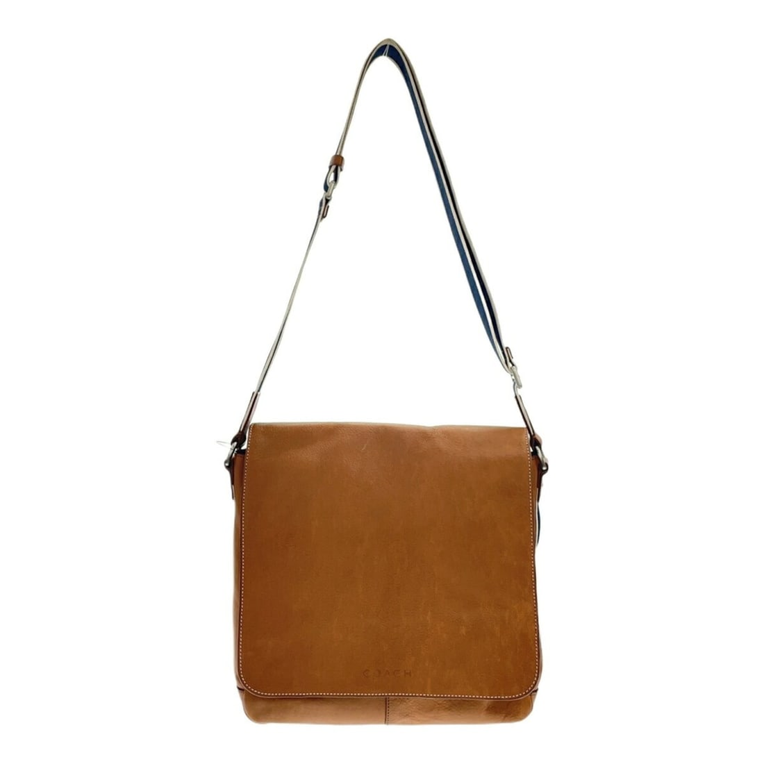 COACH Heritage Web Leather Map Bag F70555 (Brown): --- Catalog ---Category: SizeSize (HxWxD): 29cm x 30cm x 8.5cm / 11.41'' x 11.81'' x 3.34''Category: DesignType: Shoulder bagColor: BrownGender: WomenMaterial: Leather Category: GeneralMPN: F70555Bran