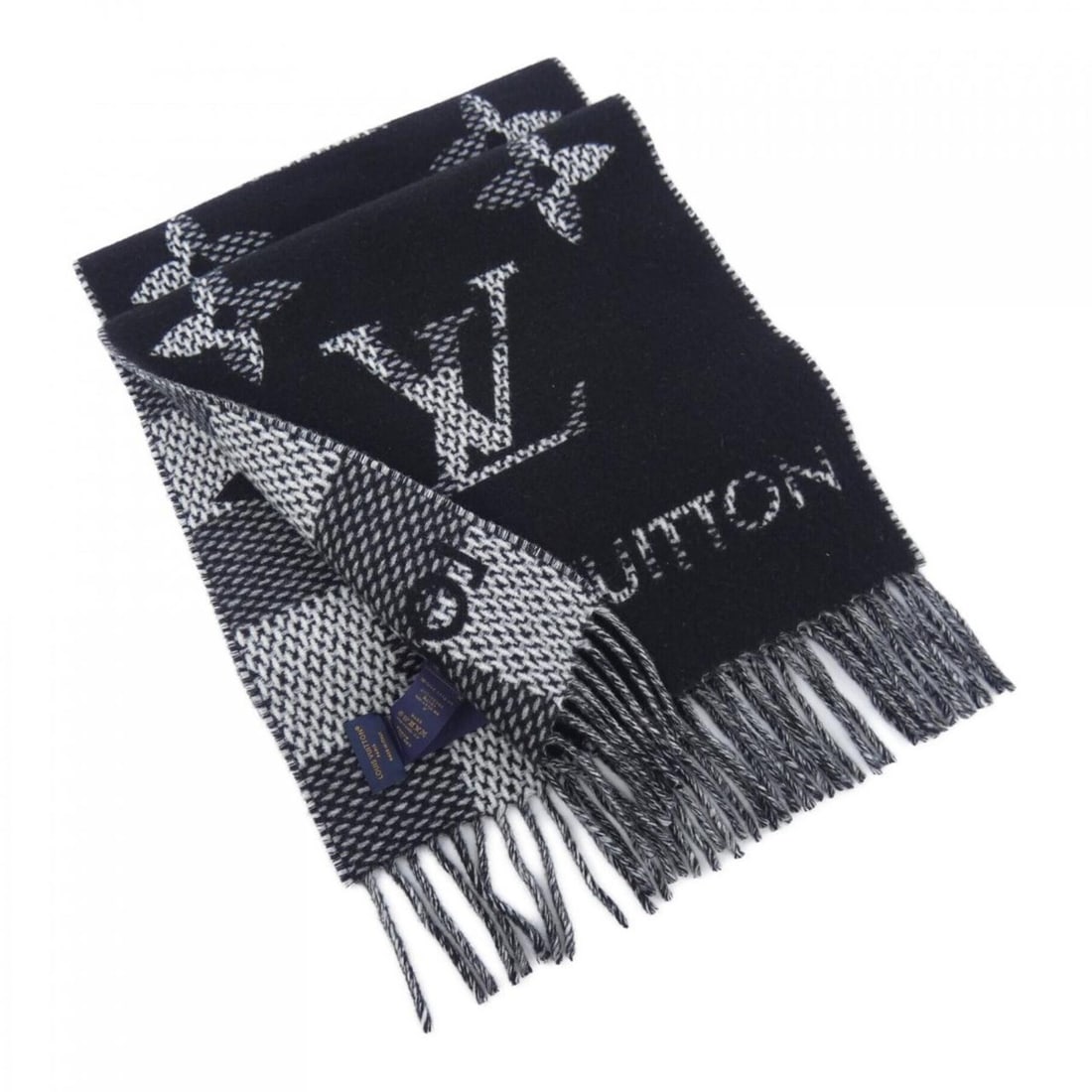 Louis Vuitton LOUIS VUITTON Monocheck M96951 Scarf: --- Catalog ---Category: SizeSize (LxW): 1.79m x 31.5cm / 70.47'' x 12.4''Category: DesignType: StoleColor: Black, WhiteGender: MenMaterial: Cashmere Category: GeneralMPN: M96951Brand: Louis Vuitton--
