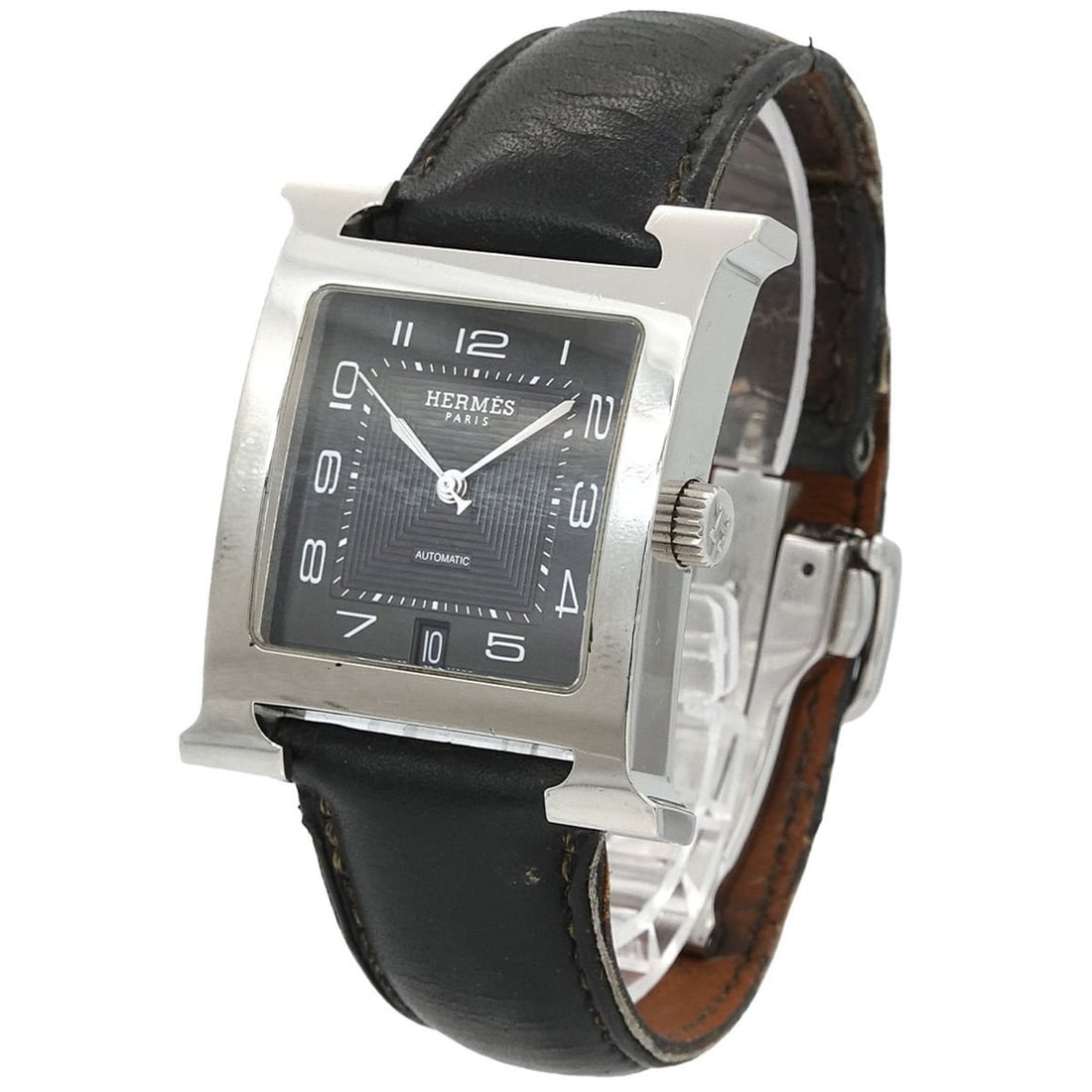 Hermes H-Watch HH2 810 Men's Watch, Date, Black, Automatic Movement: --- Catalog ---Category: SizeWrist Size: 15cm - 18cm / 5.9'' - 7.08''Case Diameter: 32mm / 1.26''Category: DesignType: WristwatchGender: MenColor (Dial): BlackMaterial (Band): Leather, Stainless steel