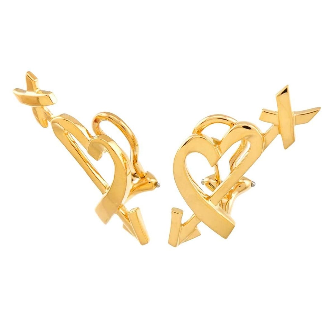 Tiffany & Co. Loving Heart Arrow Earrings, 18K Yellow Gold (750), Clip-on. (1 of 15)
