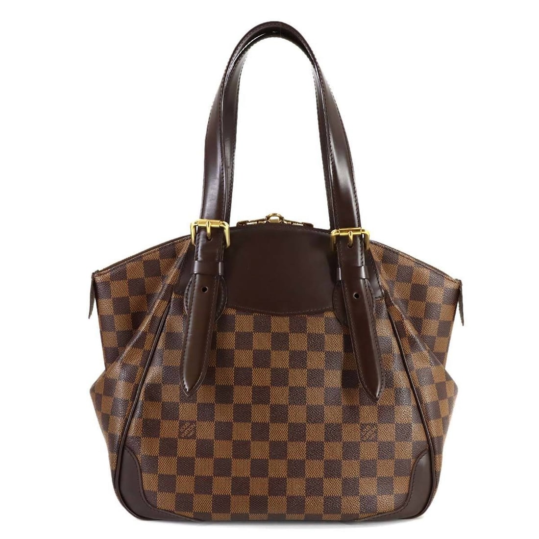 Louis Vuitton Damier Verona MM Tote Handbag, Ebene Brown, N41118, Gold Hardware: --- Catalog ---Category: SizeSize (HxWxD): 27cm x 30cm x 17.5cm / 10.62'' x 11.81'' x 6.88''Category: DesignType: Handbag, Tote bagColor: Brown, Damier Canvas, EbeneGender: WomenMaterial: Damier Canva
