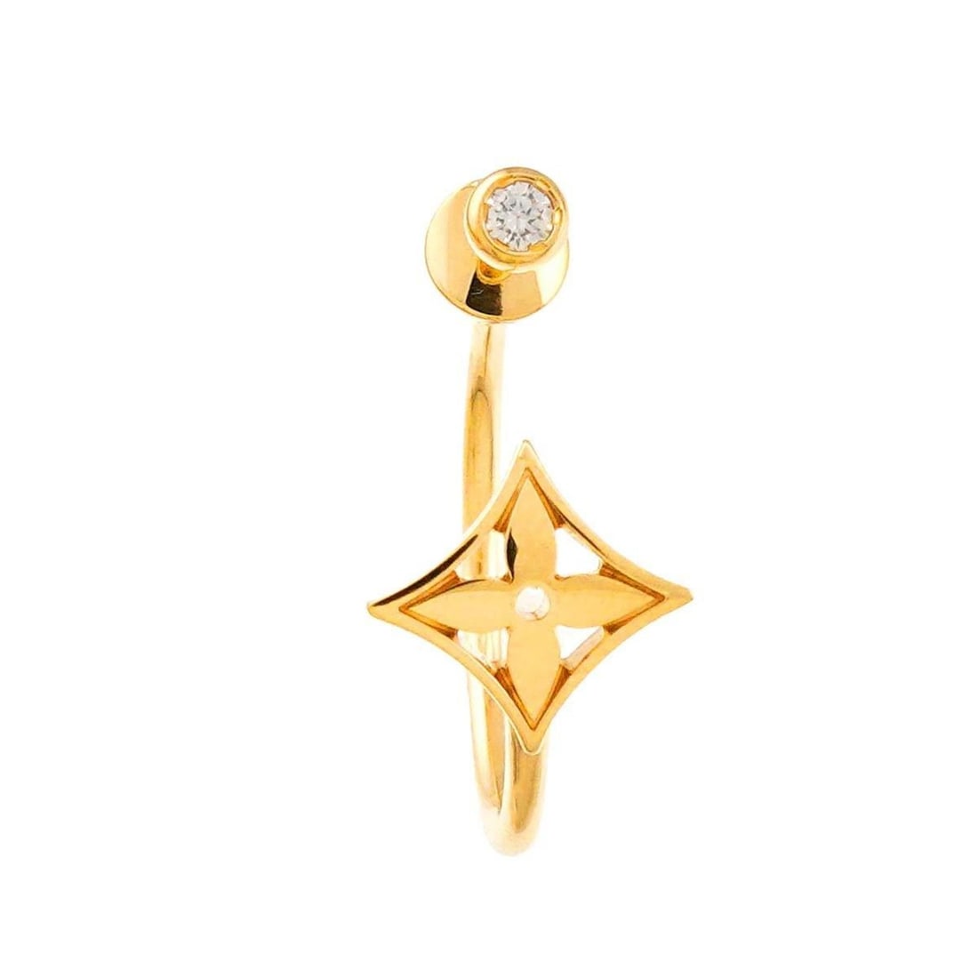Louis Vuitton Monogram Idylle Creole XS Pierced Earring with Diamond, 18K Yellow Gold (750), Single: --- Catalog ---Category: SizeSize (HxWxD): 22.40mm x 10.00mm / 0.88'' x 0.39''Category: DesignType: Stud earringsGender: WomenMaterial: Yellow gold (18K)Single earring: YesCategory: GeneralBrand: Loui