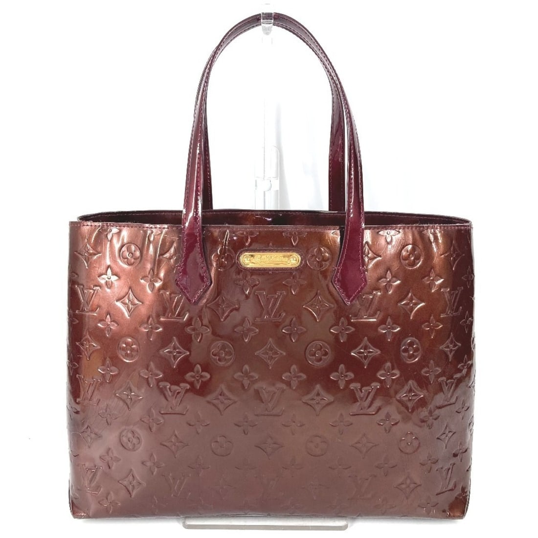 LOUIS VUITTON M91646 Monogram Vernis Wilshire MM Handbag, Shoulder Bag, Tote Canvas, Women's, Rouge: --- Catalog ---Category: SizeSize (HxWxD): 26cm x 35cm x 12cm / 10.23'' x 13.77'' x 4.72''Category: DesignType: Handbag, Shoulder bag, Tote bagColor: PurpleGender: WomenMaterial: Monogram Vernis Categ