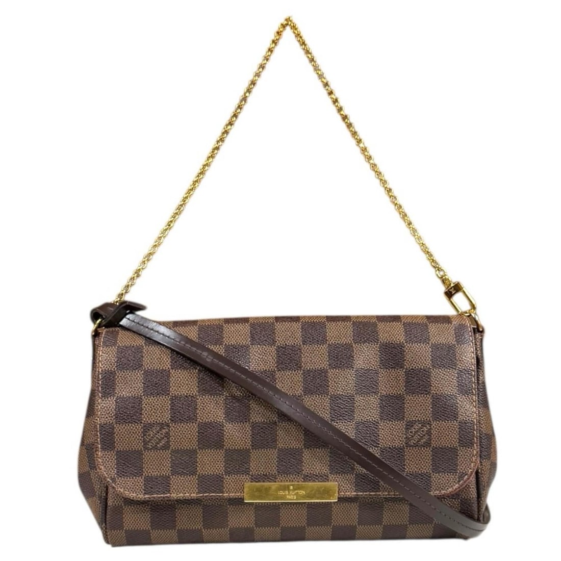 Louis Vuitton Favorite MM Damier Shoulder Bag, Canvas N41129, Brown, Women's, Used, 2-way: --- Catalog ---Category: SizeSize (HxWxD): 15cm x 24cm x 4.5cm / 5.9'' x 9.44'' x 1.77''Category: DesignType: Shoulder bagColor: BrownGender: WomenMaterial: Damier Canvas Category: GeneralMPN: ?41129B
