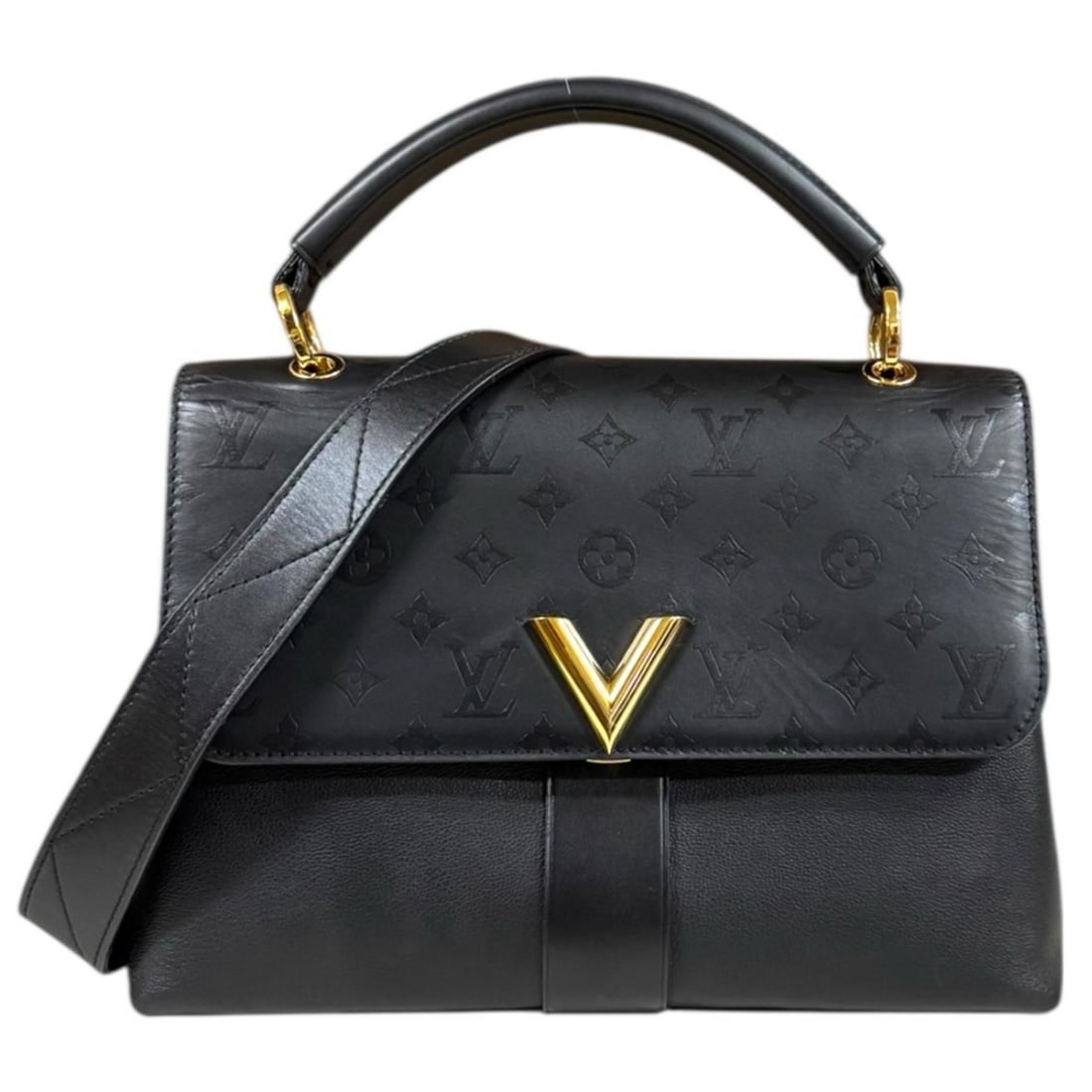 Louis Vuitton Monogram Shadow Very Shoulder Bag, Leather M51989, Black, Women's, Used, 2-way: --- Catalog ---Category: SizeSize (HxWxD): 20cm x 30cm x 11cm / 7.87'' x 11.81'' x 4.33''Category: DesignType: Shoulder bagColor: Black, NoirGender: WomenMaterial: Monogram Shadow , Leather Category: