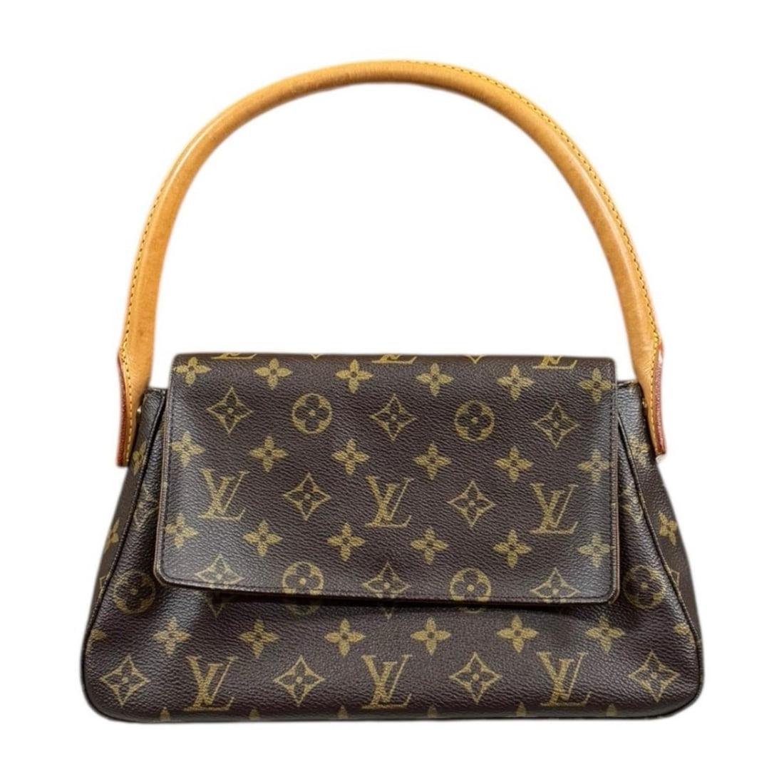 Louis Vuitton Mini Looping Monogram Handbag, Canvas M51147, Brown, Women's, LOUIS VUITTON, Used: --- Catalog ---Category: SizeWeight: 330g / 11.64oz.Size (HxWxD): 17cm x 28cm x 9cm / 6.69'' x 11.02'' x 3.54''Handle Length: 51cm / 20.07''Category: DesignType: HandbagColor: BrownGender: WomenClosur