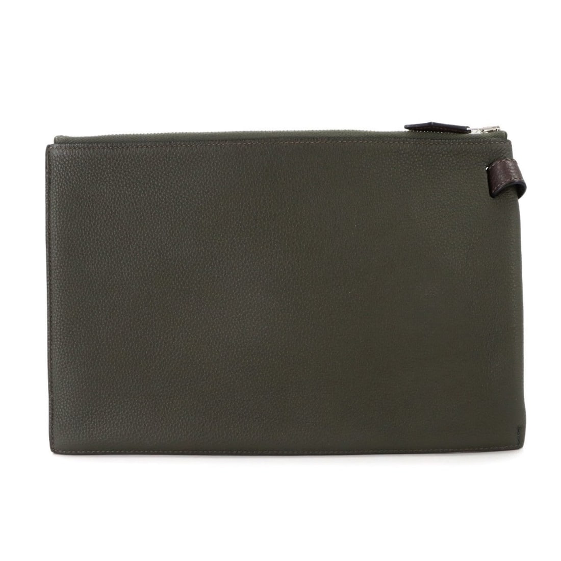 Hermes Caba Vertige 30 Second Clutch Handbag, Togo Leather, Blue Nuit, Vert de Gris, Ebene, Y Stamp.: --- Catalog ---Category: SizeSize (HxWxD): 20cm x 30cm x 1cm / 7.87'' x 11.81'' x 0.39''Category: DesignType: Clutch bagColor: Blue nuit, EbeneGender: WomenMaterial: Togo leather Category: GeneralBran