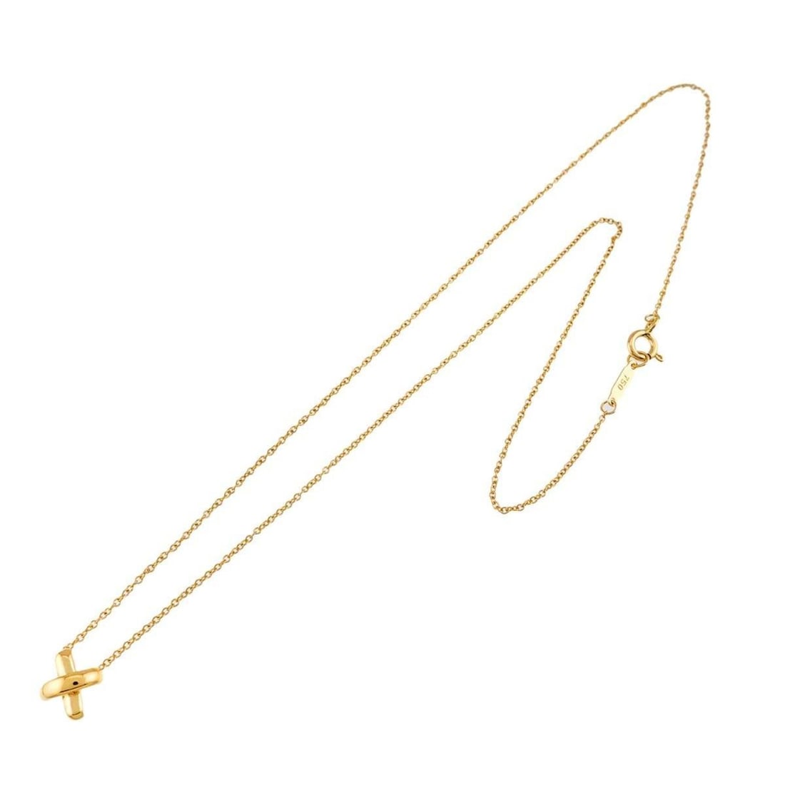 Tiffany & Co. Cross Stitch Necklace, 41cm, 18K Yellow Gold (750): --- Catalog ---Category: SizePendant Size: 7.2mm x 7.2mm / 0.28'' x 0.28''Neck Circumference: 41 cm / 16.14''Category: DesignGender: WomenMaterial: Yellow gold (18K)Necklace Type: NecklaceCategory: Ge