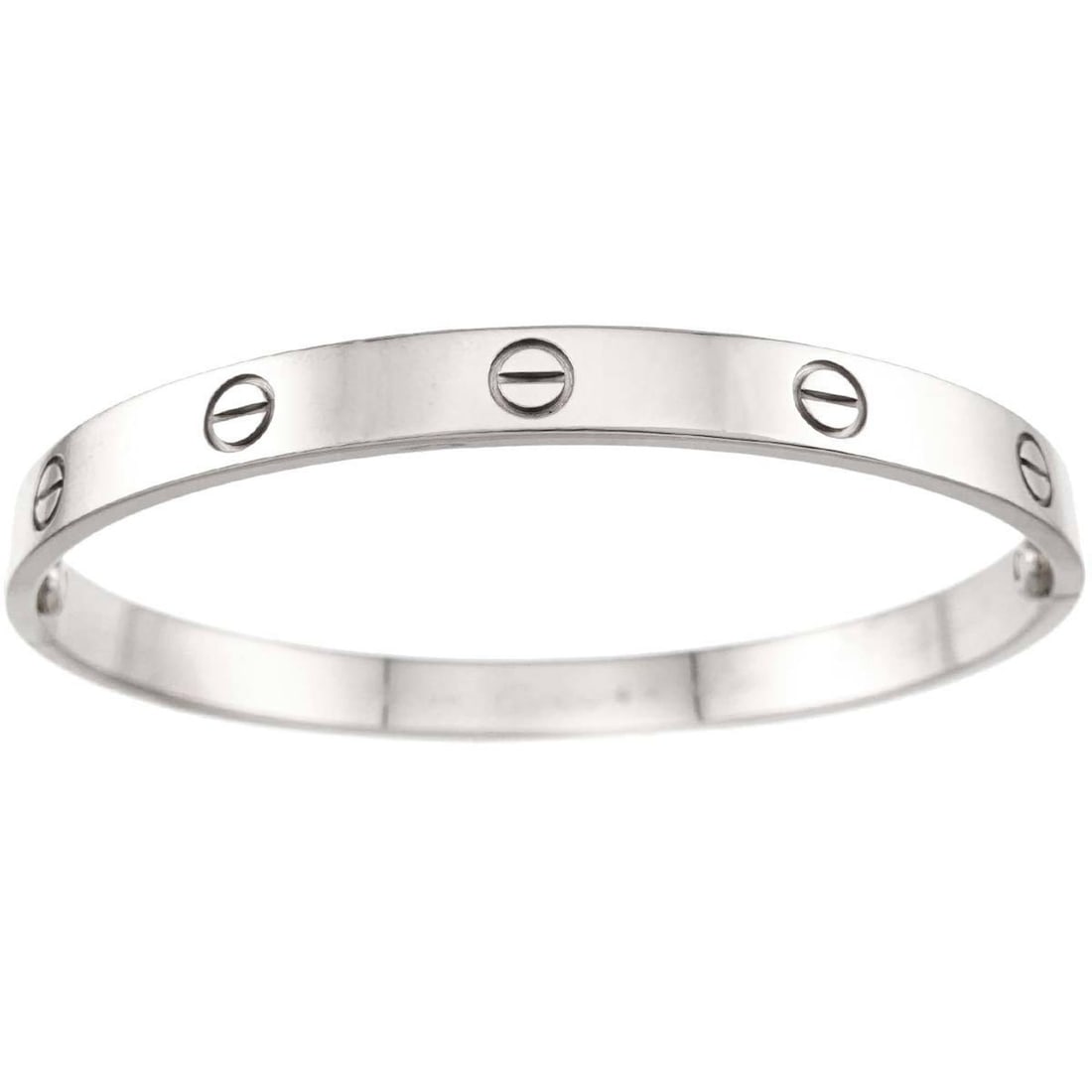 Cartier Love Bracelet #19 18K WG White Gold 750 Bangle: --- Catalog ---Category: SizeLength: 18cm / 7.08''Category: DesignType: BangleGender: Women,MenMaterial: White gold (18K)Category: GeneralBrand: Cartier--- Item List ---Section: ConditionRanking: Rank