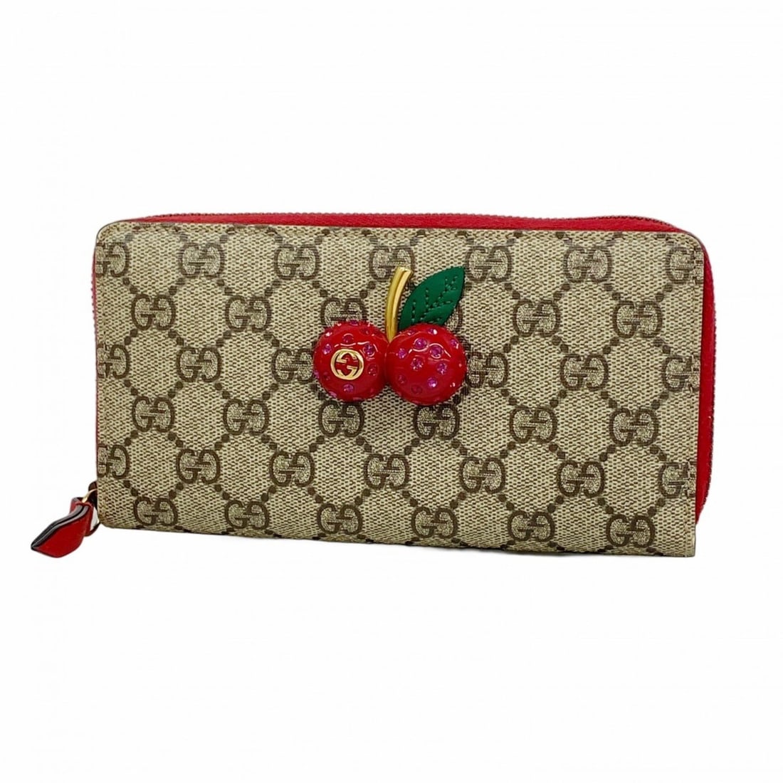 Gucci GG Supreme Cherry Long Wallet 476049 Beige Brown Red Women's P2565589: --- Catalog ---Category: SizeSize (HxWxD): 10cm x 18cm x 2cm / 3.93'' x 7.08'' x 0.78''Category: DesignType: Long wallet (bi-fold)Color: Beige, Brown, Red colorGender: WomenMaterial: PVC Category: Gen