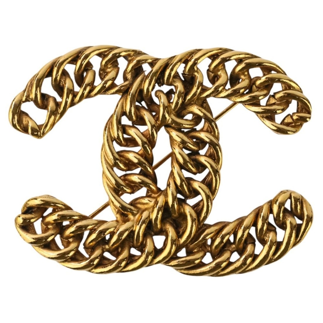 CHANEL Vintage Chain Coco Mark Brooch, Gold Color, Women's: --- Catalog ---Category: SizeSize (HxWxD): 5.1cm x 6.8cm / 2'' x 2.67''Category: DesignType: Pin broochColor: GoldGender: WomenCategory: GeneralBrand: Chanel--- Item List ---Section: ConditionRanking: