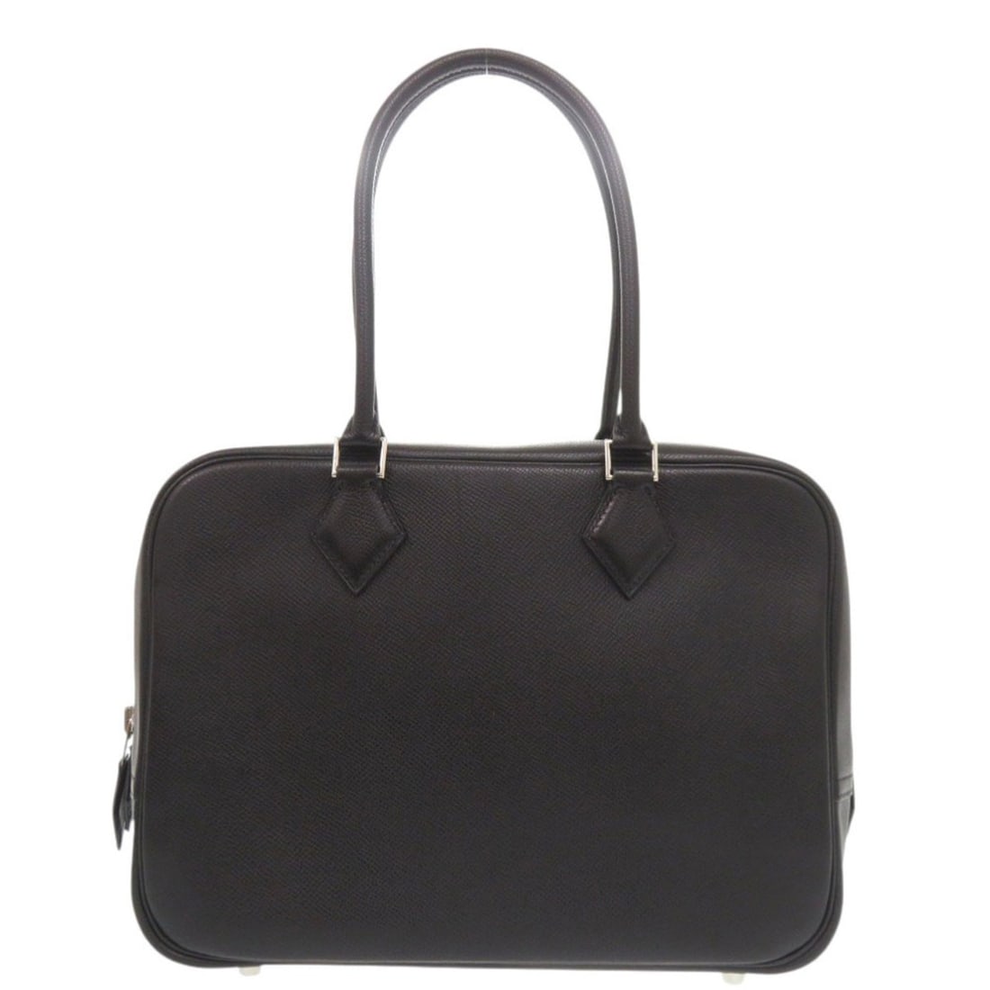 Excellent condition Hermes Plume 28 Veau Epsom black handbag with silver hardware, ?J stamp,: --- Catalog ---Category: SizeSize (HxWxD): 20cm x 27.5cm x 10cm / 7.87'' x 10.82'' x 3.93''Category: DesignType: HandbagColor: BlackGender: WomenMaterial: Epsom leather Category: GeneralBrand: HermesC