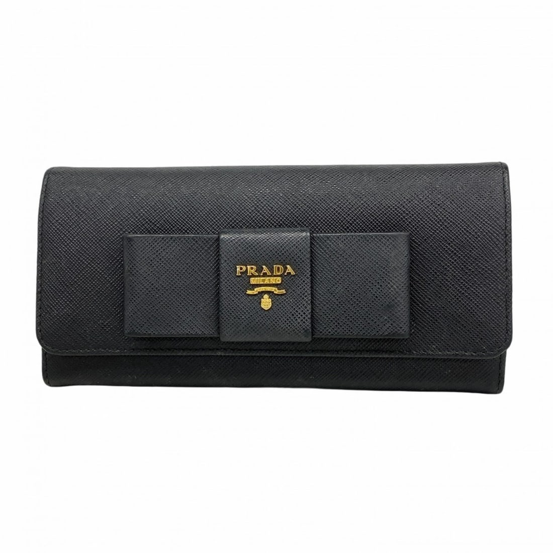 Prada Fiocco Leather Long Wallet, Black, Women's: --- Catalog ---Category: SizeSize (HxWxD): 9cm x 18.5cm x 3cm / 3.54'' x 7.28'' x 1.18''Category: DesignType: Long wallet (bi-fold)Color: BlackGender: WomenMaterial: Leather Category: GeneralBrand: Pr