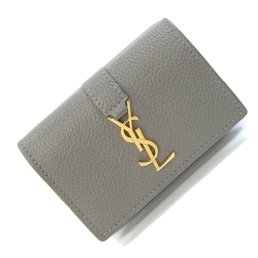 Saint Laurent Tri-fold Wallet Origami Tiny 669959 Gray Leather Compact Mini YSL Women's SAINT: --- Catalog ---Category: SizeSize (HxWxD): 7cm x 9.5cm x 3cm / 2.75'' x 3.74'' x 1.18''Category: DesignType: Wallet (tri-fold)Color: GrayGender: WomenMaterial: Leather Category: GeneralBrand: Saint La