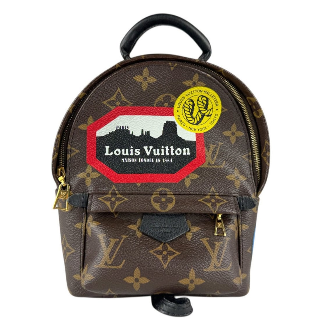 Louis Vuitton World Tour Monogram Palm Springs Backpack MINI, Canvas, Brown, Women's, M42971, Free: --- Catalog ---Category: SizeSize (HxWxD): 21cm x 15cm x 9cm / 8.26'' x 5.9'' x 3.54''Category: DesignType: BackpackColor: Brown, MonogramGender: WomenMaterial: Monogram Category: GeneralMPN: M42971Br
